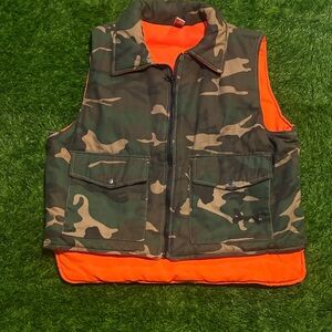 Camouflage Vest with Orange Lining Medium
